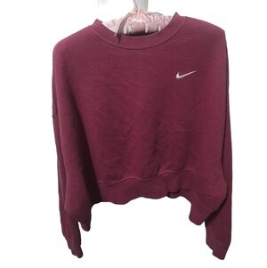 Nike Phoenix Women's Burgundy Cropped Sweatshirt, Size Medium
